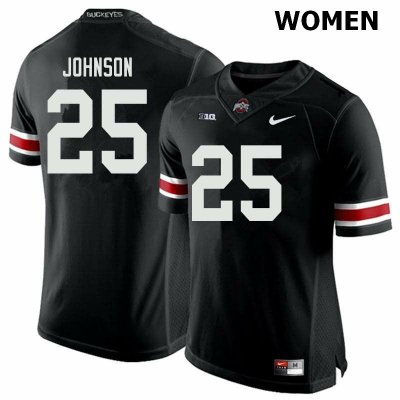 NCAA Ohio State Buckeyes Women's #25 Xavier Johnson Black Nike Football College Jersey KOD8545SU